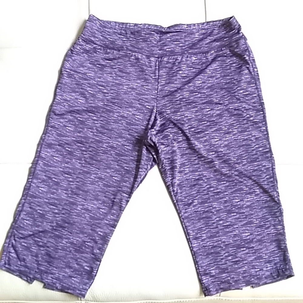 Penningtons Active Zone Capris, Purple & Black, Size 1X